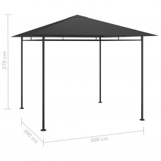 Dārza nojume, 3x3x2,7 m, antracītpelēka, 180 g/m²