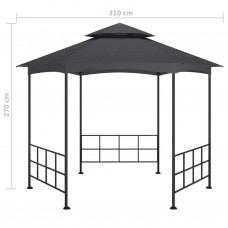 Dārza nojume ar sienām, 3,1x2,7 m, antracītpelēka