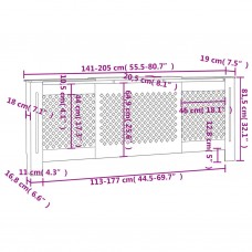 Radiatora pārsegs, pelēks mdf, 205 cm