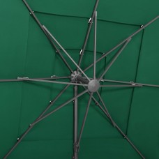 4-līmeņu saulessargs ar alumīnija kātu, 250x250 cm, zaļš