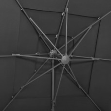 4-līmeņu saulessargs ar alumīnija kātu, 250x250 cm, pelēks
