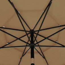 3-līmeņu saulessargs ar alumīnija kātu, 3,5 m, pelēkbrūns
