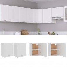 Virtuves skapīši, 2 gab., balti, 50x31x60 cm, skaidu plāksne
