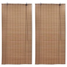 Ruļļu žalūzijas, 2 gab., brūns bambuss, 120 x 220 cm