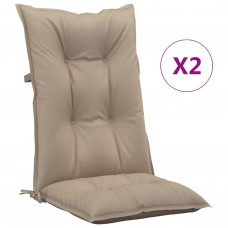 Dārza krēslu spilveni, 2 gab., pelēkbrūni, 120x50x7 cm, audums