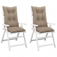 Dārza krēslu spilveni, 2 gab., pelēkbrūni, 120x50x7 cm, audums