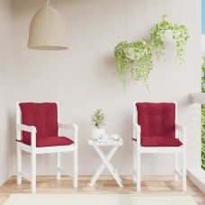 Dārza krēslu spilveni, 2 gab., vīnsarkani, 100x50x7 cm, audums