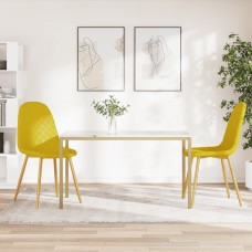 Virtuves krēsli, 2 gab., sinepju dzeltens samts
