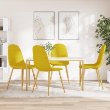 Virtuves krēsli, 4 gab., sinepju dzeltens samts