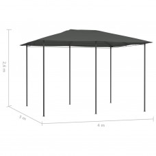 Dārza nojume, 3x4x2,6 m, antracītpelēka, 160 g/m²