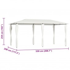 Dārza nojume stabu pārsegiem, 2,98x5,3x2,59m krēmkrāsas 160g/m²