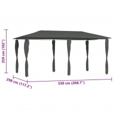 Dārza nojume stabu pārsegiem, 2,98x5,3x2,59m, antracīta 160g/m²