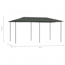 Dārza nojume, 3x6x2,6 m, antracītpelēka, 160 g/m²