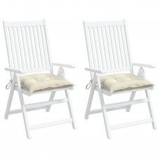 Dārza krēslu spilveni, 2 gab., krēmbalti, 40x40x7 cm, audums