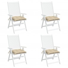 Dārza krēslu spilveni, 4 gab., bēši, 40x40x7 cm, audums