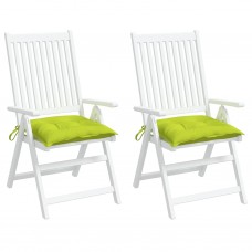 Dārza krēslu spilveni, 2 gab., spilgti zaļi, 40x40x7 cm, audums