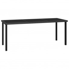 Dārza galds, 180x70x73 cm, melna pe rotangpalma