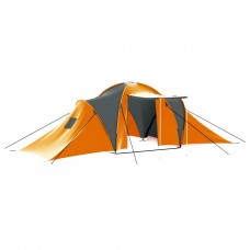 Deviņvietīga telts, pelēks un oranžs audums