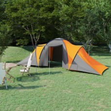 Sešvietīga telts, pelēka un oranža