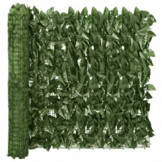 Balkona aizslietnis ar tumši zaļām lapām, 300x75 cm