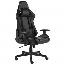 Datorspēļu krēsls, grozāms, melns, pvc