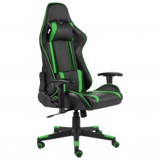 Datorspēļu krēsls, grozāms, zaļš, pvc