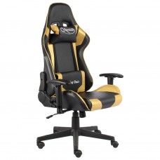 Datorspēļu krēsls, grozāms, zelta krāsā, pvc