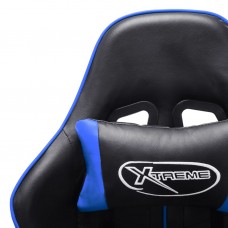 Datorspēļu krēsls, melna un zila mākslīgā āda