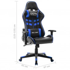 Datorspēļu krēsls, melna un zila mākslīgā āda