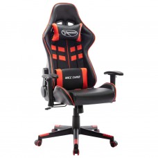 Datorspēļu krēsls, melna un sarkana mākslīgā āda