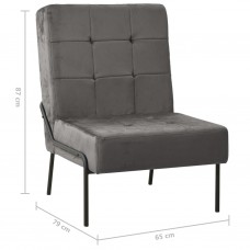 Atpūtas krēsls, 65x79x87 cm, tumši pelēks samts