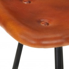 Bāra krēsli, 2 gab., brūna dabīgā āda