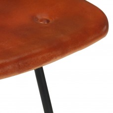 Bāra krēsli, 2 gab., brūna dabīgā āda