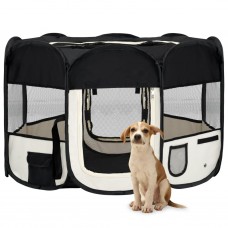 Saliekama suņu sētiņa, ar somu, melna, 110x110x58 cm