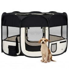 Saliekama suņu sētiņa, ar somu, melna, 125x125x61 cm