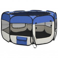 Saliekama suņu sētiņa, ar somu, zila, 125x125x61 cm