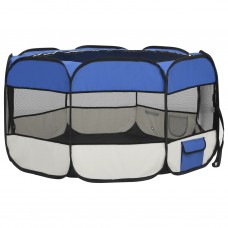 Saliekama suņu sētiņa, ar somu, zila, 125x125x61 cm