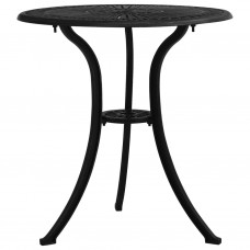 Dārza galds, melns, 62x62x65 cm, liets alumīnijs