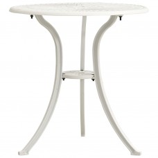 Dārza galds, balts, 62x62x65 cm, liets alumīnijs