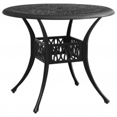 Dārza galds, melns, 90x90x74 cm, liets alumīnijs