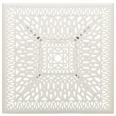 Dārza galds, balts, 90x90x73 cm, liets alumīnijs