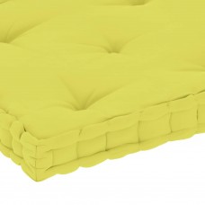 Palešu dīvāna/grīdas spilvens, 73x40x7cm, dzeltenzaļa kokvilna