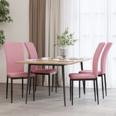 Virtuves krēsli, 4 gab., rozā samts
