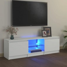 Tv skapītis ar led lampiņām, 120x30x35,5 cm, balts