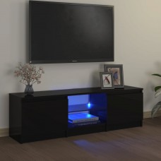 Tv skapītis ar led lampiņām, 120x30x35,5 cm, melns