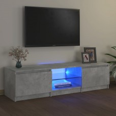 Tv skapītis ar led lampiņām, 140x40x35,5 cm, betona pelēks