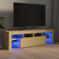 Tv skapītis ar led lampiņām, 140x36,5x40 cm, ozolkoka krāsā