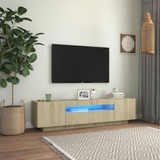 Tv skapītis ar led lampiņām, 160x35x40 cm, ozolkoka krāsa