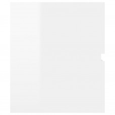 Izlietnes skapītis, spīdīgi balts, 90x38,5x45 cm, skaidu plātne