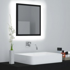 Vannasistabas spogulis, led, melns, 40x8,5x37 cm, akrils